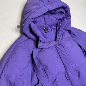 Ziya Purple Puffer Jacket Hooded Full Zip Quilted Winter Warm Coat Women small